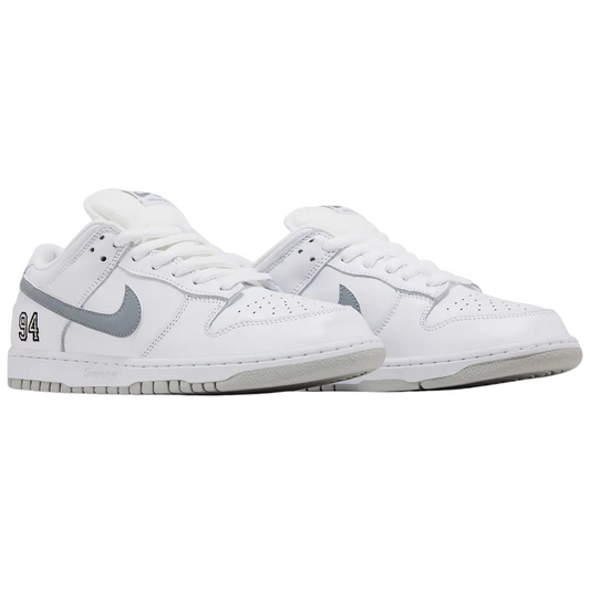 Nike SB Dunk Low Supreme 94 White Metallic Silver