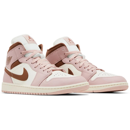 Jordan 1 Mid Pink Oxford Brown