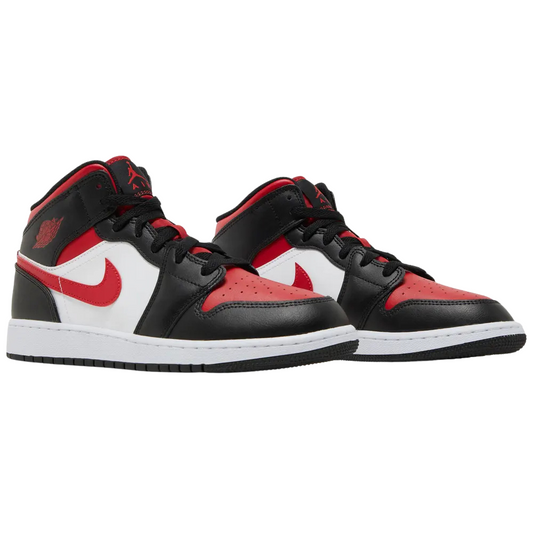 Air Jordan 1 Mid Black Fire Red (GS)