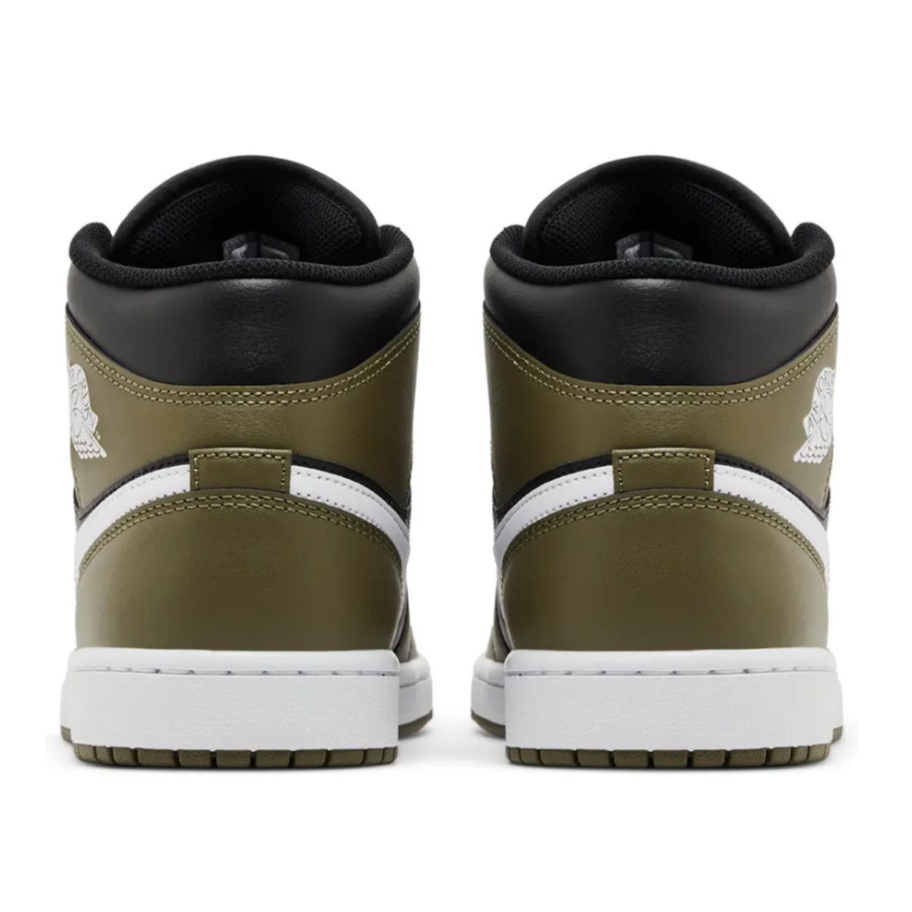 Jordan 1 Mid Black White Olive