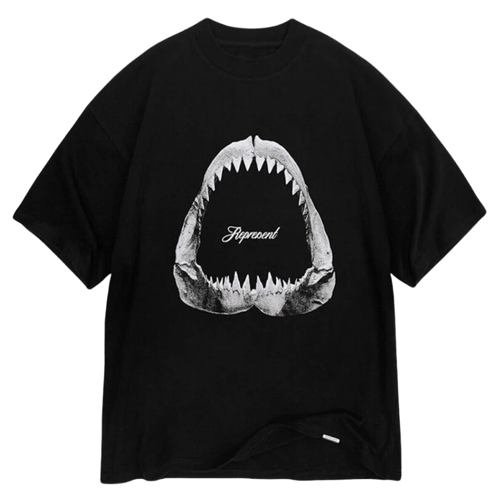 Represent Shark Jaws T-shirt Off Black