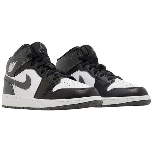 Jordan 1 Mid Black White Iron Grey (GS)