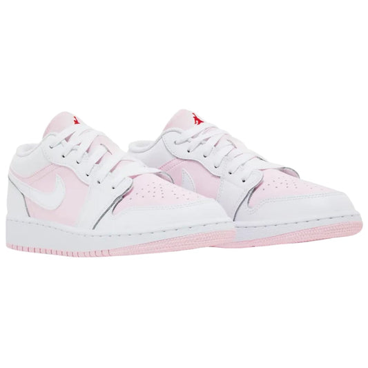 Jordan 1 Low Pink Foam Fire Red White (GS)