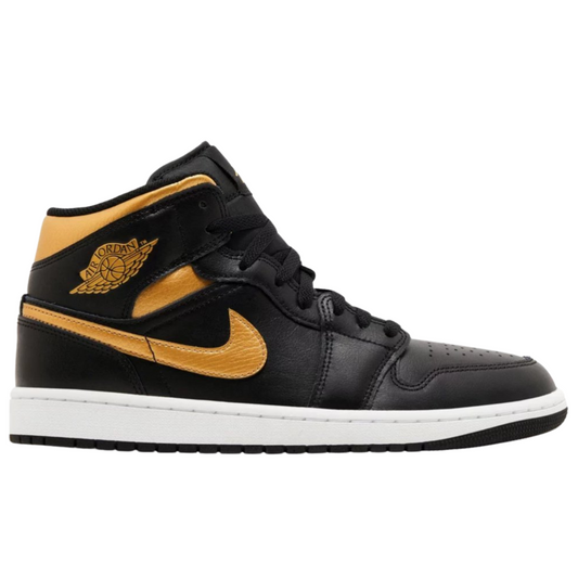 Jordan 1 Mid Black Metallic Gold
