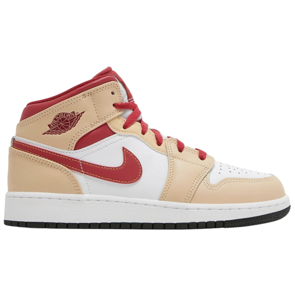 Jordan 1 Mid Light Curry Cardinal (GS)