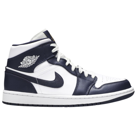 Jordan 1 Mid White Metallic Gold Obsidian