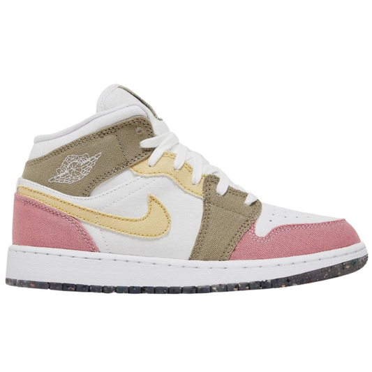 Jordan 1 Mid SE Pastel Vivid Green Grind (GS)
