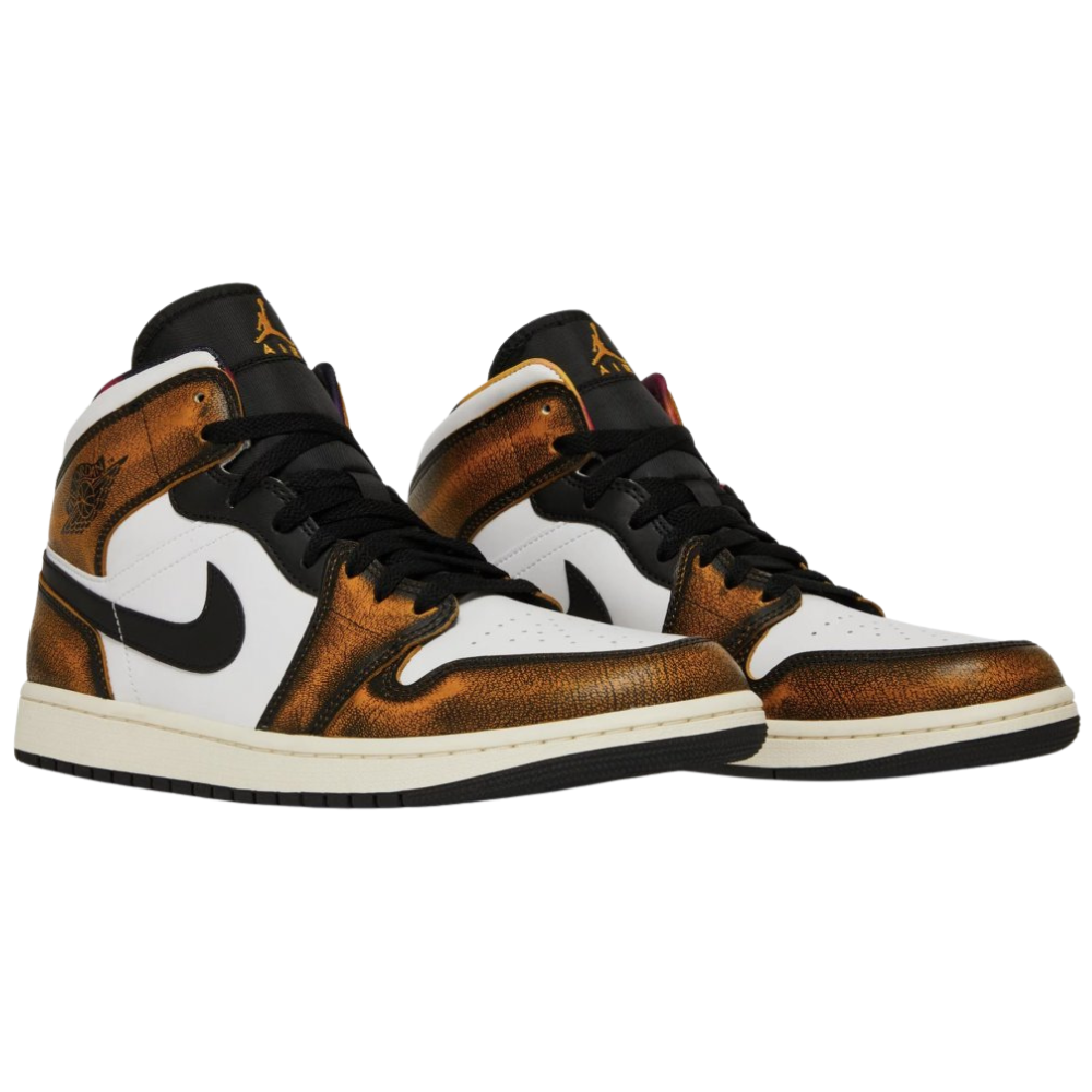 Jordan 1 Mid SE Orange Wear Away