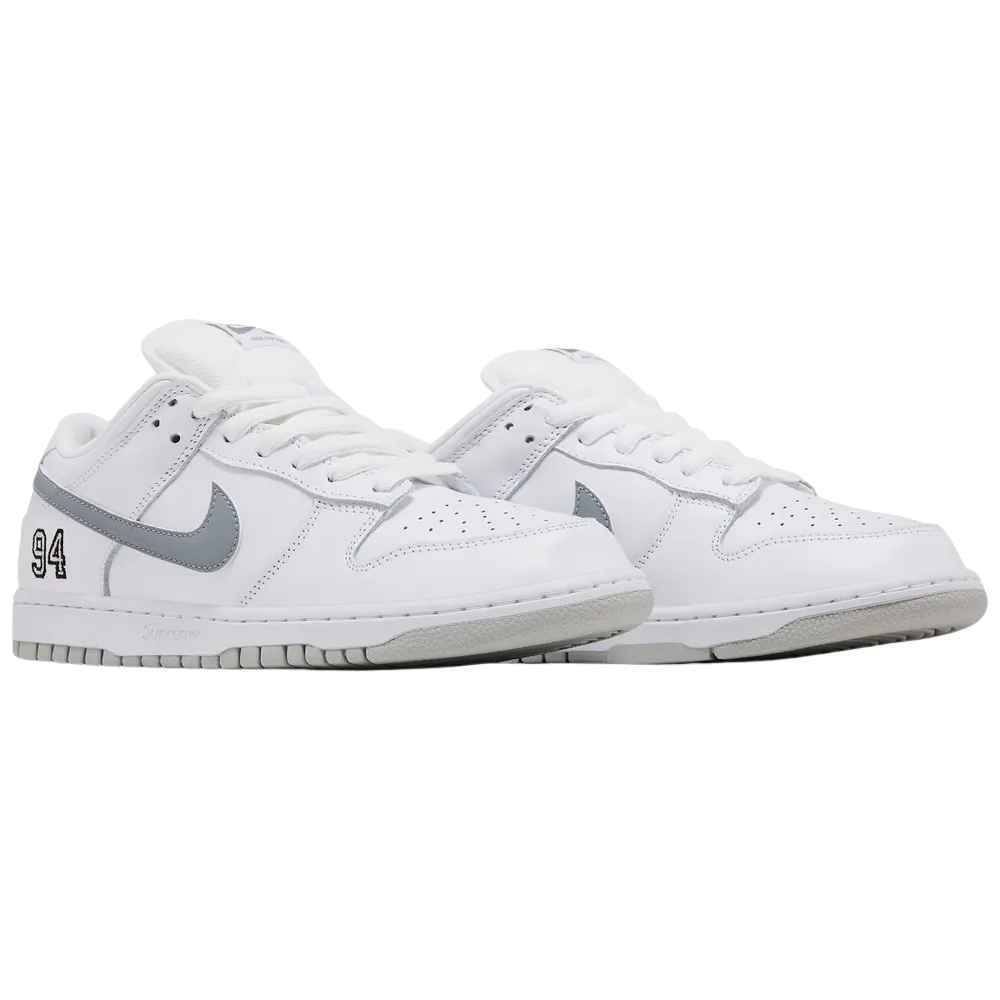Nike SB Dunk Low Supreme 94 White Metallic Silver