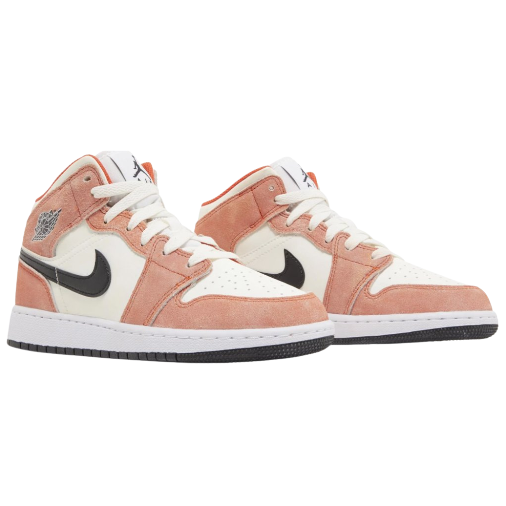Jordan 1 Mid SE Orange Suede (GS)