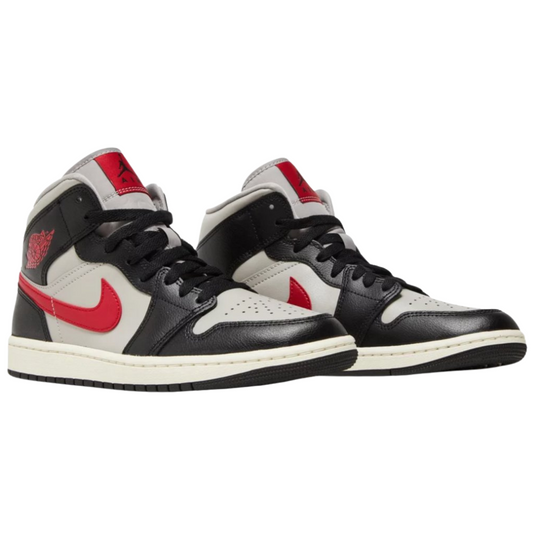 Jordan 1 Mid Black College Grey Gym Red