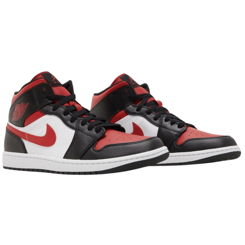 Jordan 1 Mid White Black Red