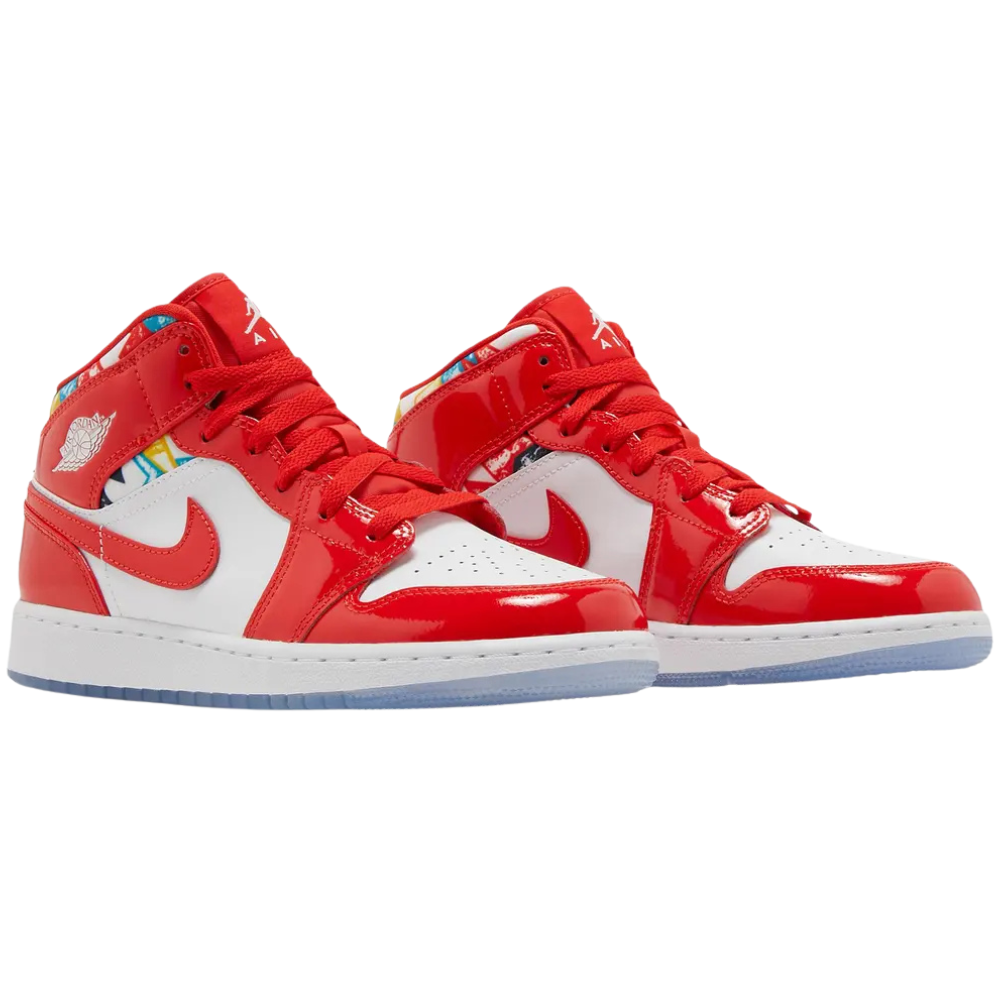 Jordan 1 Mid Barcelona Sweater Red Patent (GS)
