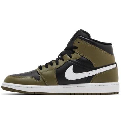 Jordan 1 Mid Black White Olive