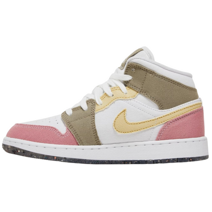 Jordan 1 Mid SE Pastel Vivid Green Grind (GS)