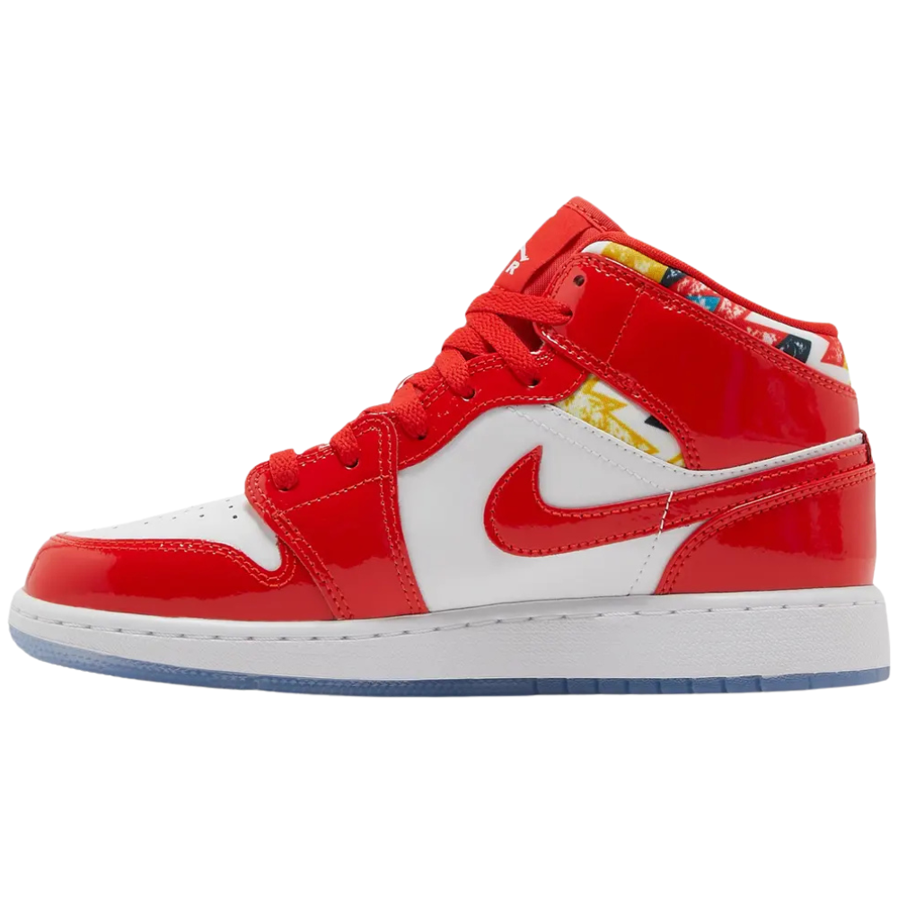Jordan 1 Mid Barcelona Sweater Red Patent (GS)