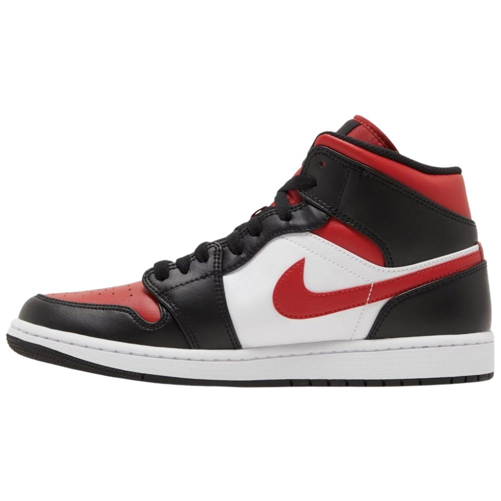 Jordan 1 Mid White Black Red