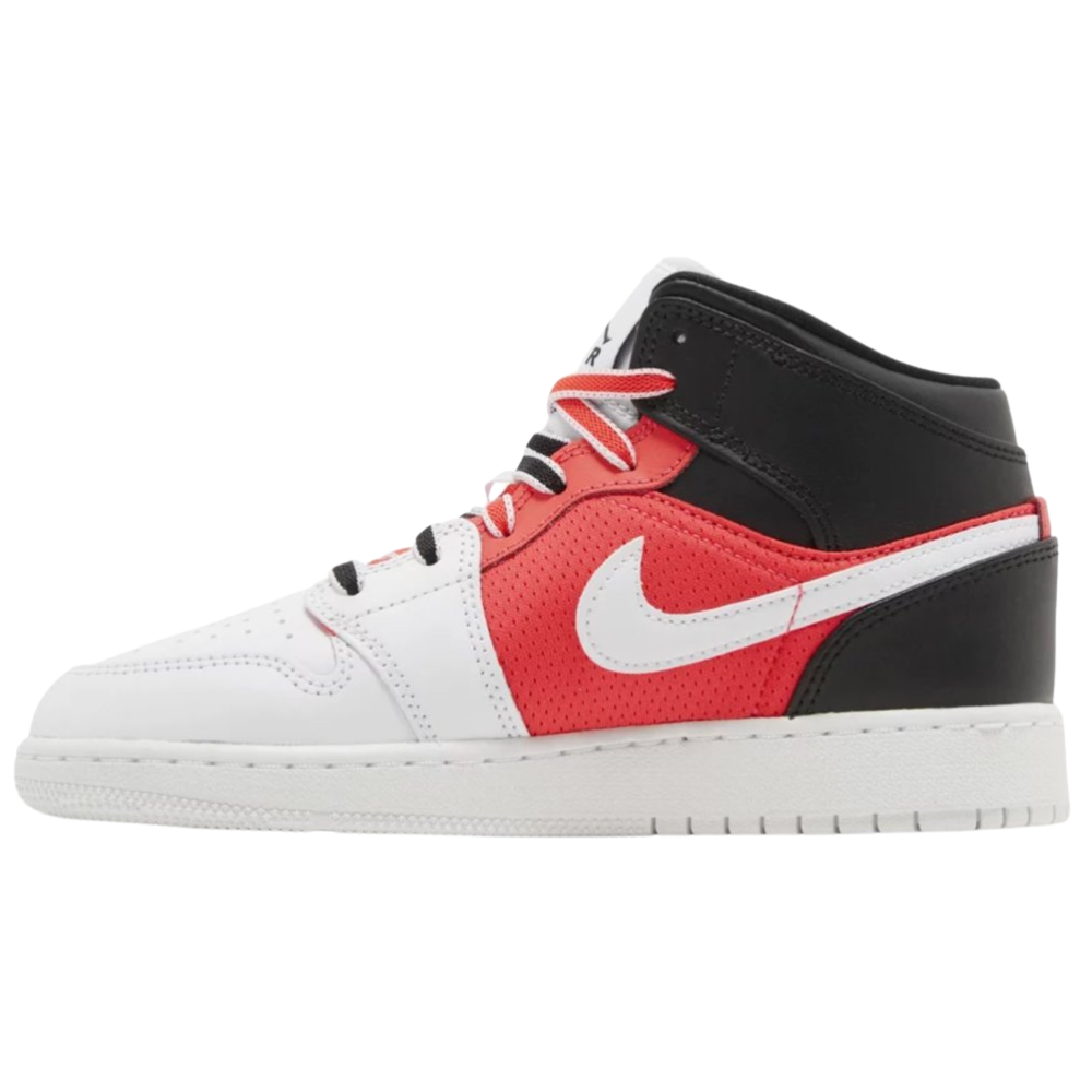 Jordan 1 Mid SE Biela Čierna Infračervená (GS)