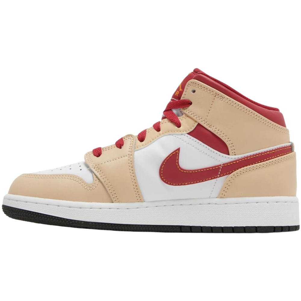Jordan 1 Mid Light Curry Cardinal (GS)