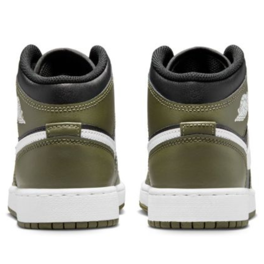 Jordan 1 Mid Black White Olive (GS)
