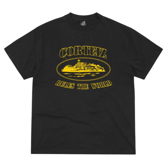 Corteiz OG Alcatraz Tee Black/Yellow
