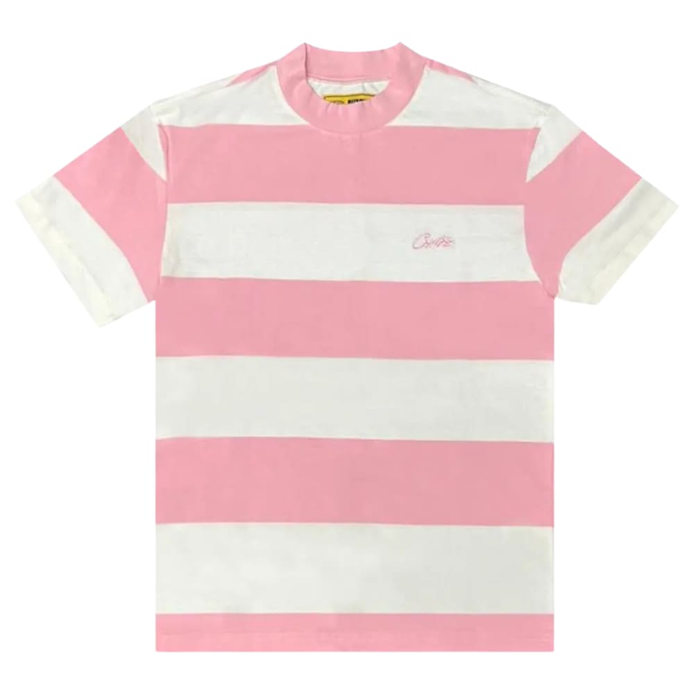 Corteiz Allstarz Striped Tee White/Pink