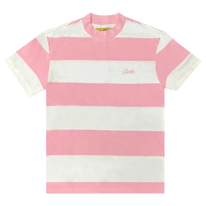 Corteiz Allstarz Striped Tee White/Pink