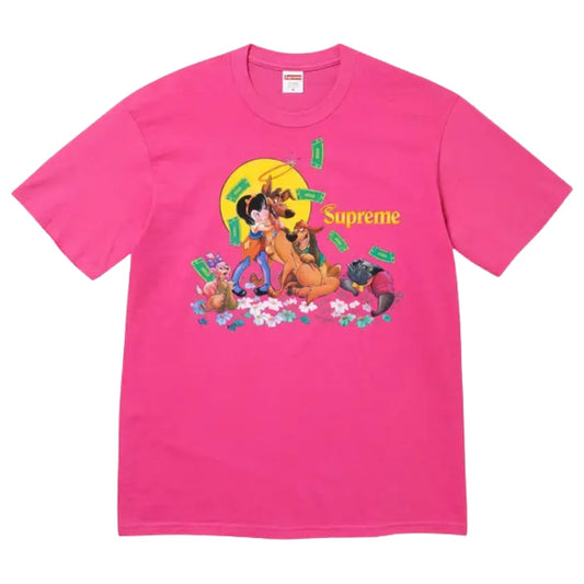 Supreme All Dogs Go To Heaven Tee Fuchsia