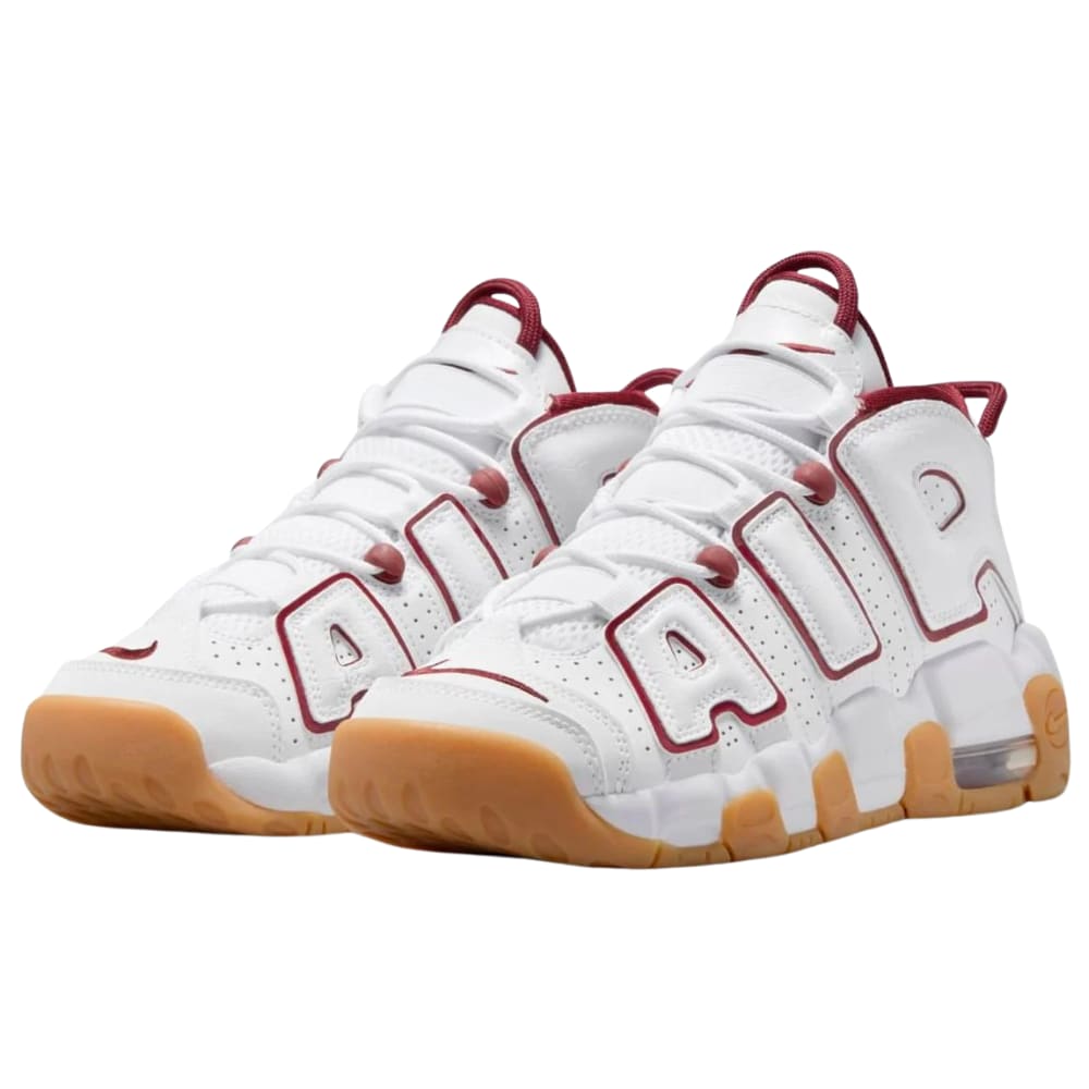 Nike Air More Uptempo White Team Red Gum Light Brown (GS)