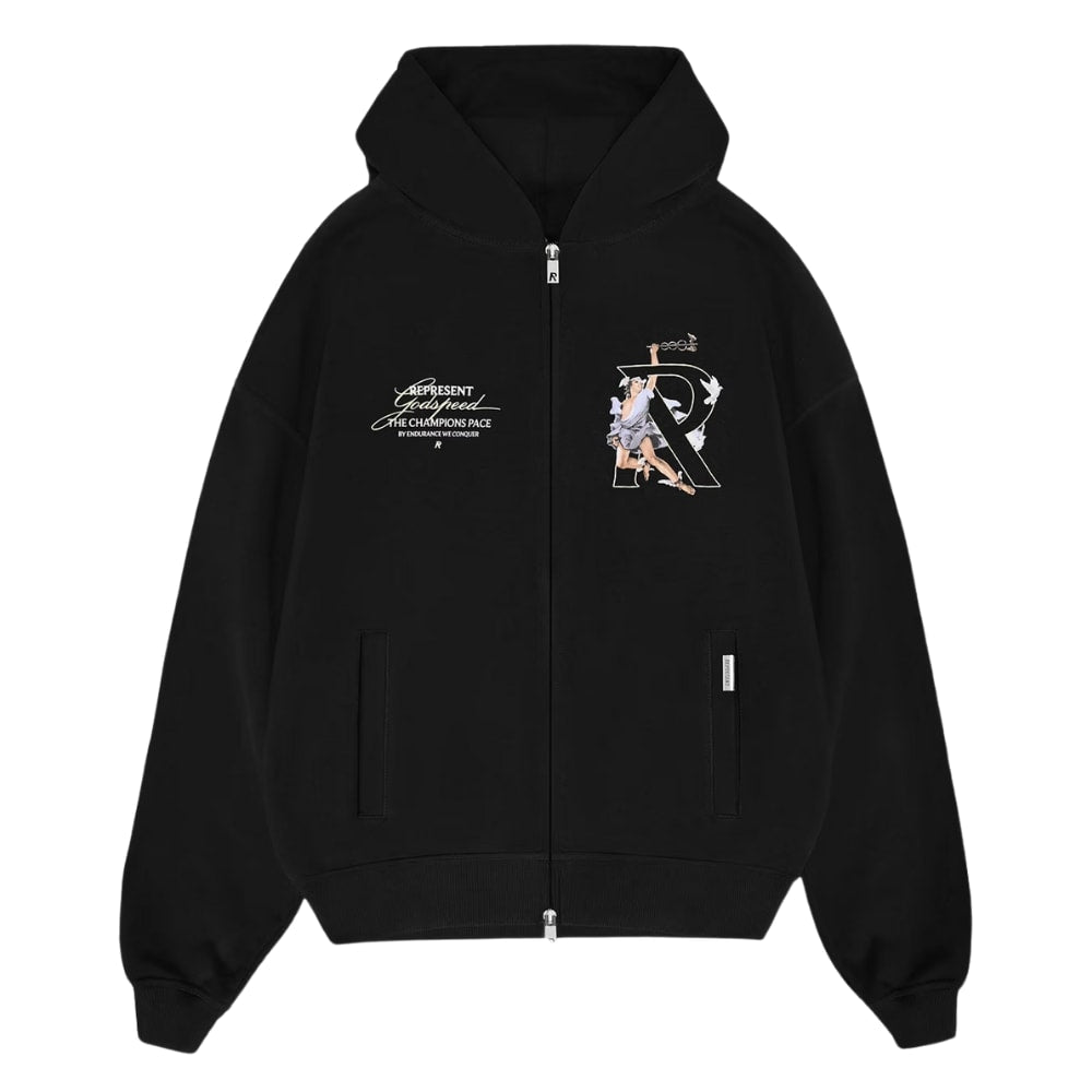 Represent Black Hermes Full-Zip  Hoodie
