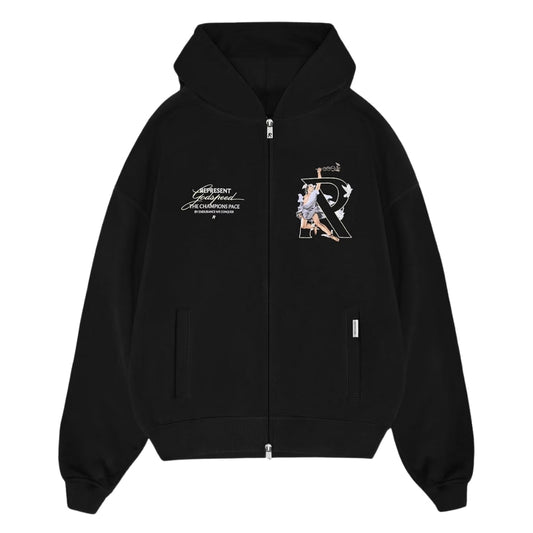 Represent Black Hermes Full-Zip  Hoodie