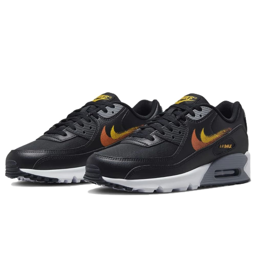 Nike Air Max 90 Spray Paint Swoosh Black University Gold