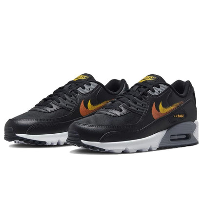 Nike Air Max 90 Spray Paint Swoosh Black University Gold
