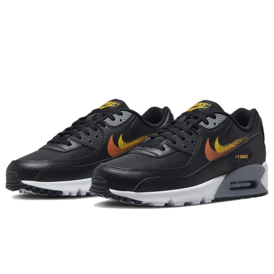 Nike Air Max 90 Spray Paint Swoosh Black University Gold