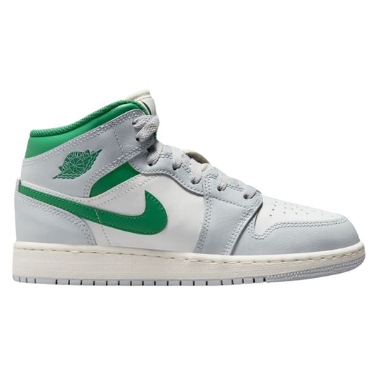 Jordan 1 Mid White Pure Platinum Pine Green (GS)