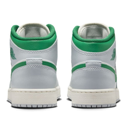 Jordan 1 Mid White Pure Platinum Pine Green (GS)