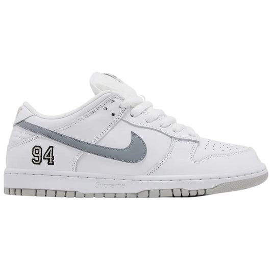 Nike SB Dunk Low Supreme 94 White Metallic Silver