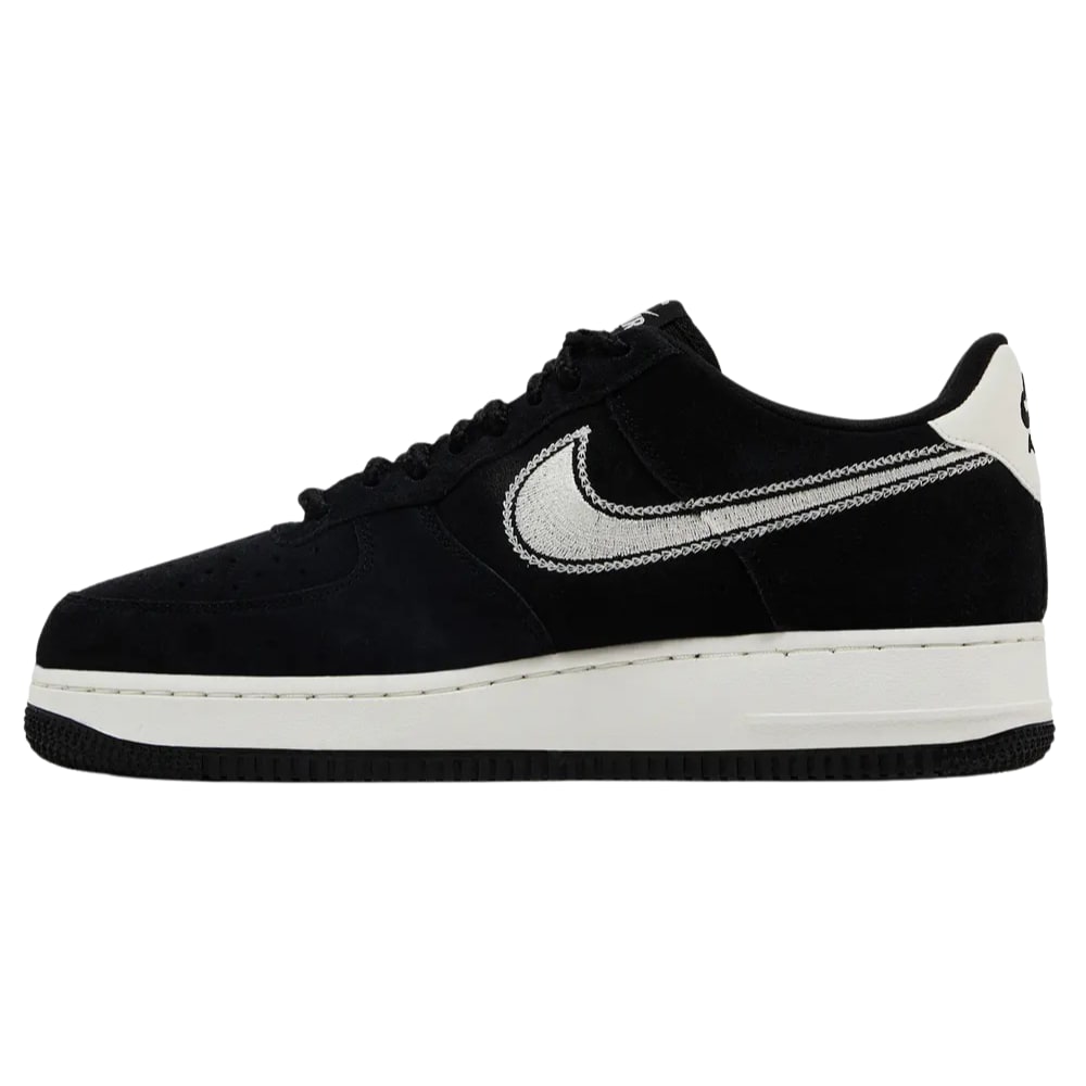 Nike Air Force 1 Low '07 LV8 Black Sail Embroidered Swoosh