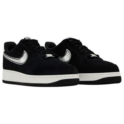 Nike Air Force 1 Low '07 LV8 Black Sail Embroidered Swoosh