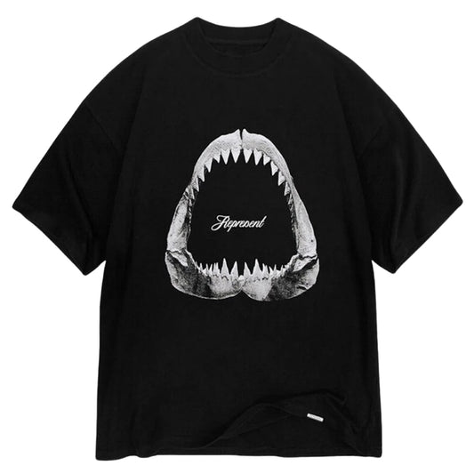 Represent Shark Jaws T-shirt Off Black