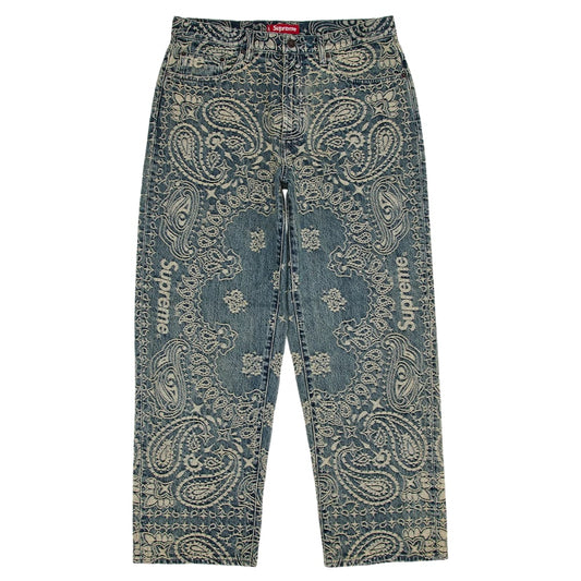 Supreme Bandana Jacquard Baggy Jean Blue