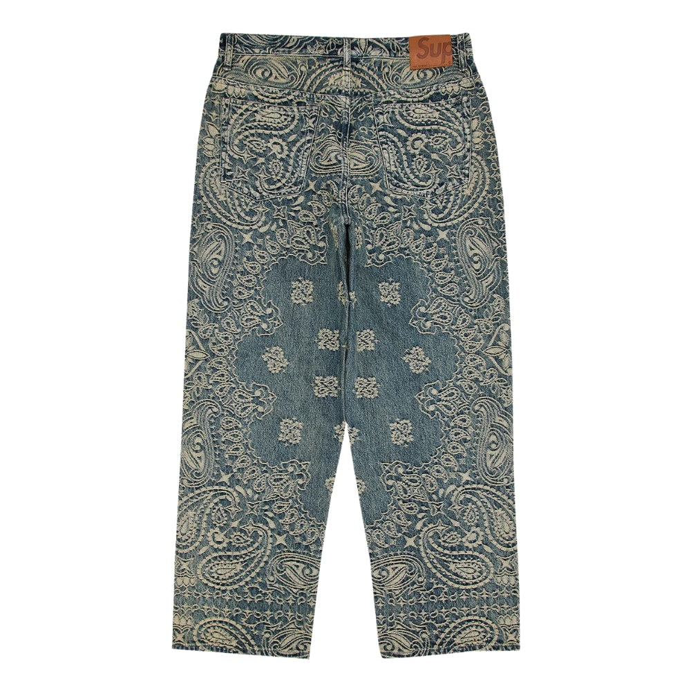 Supreme Bandana Jacquard Baggy Jean Blue