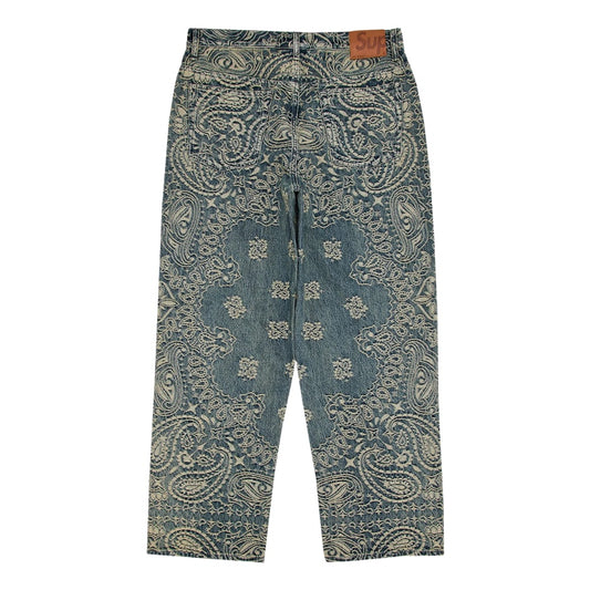 Supreme Bandana Jacquard Baggy Jean Blue