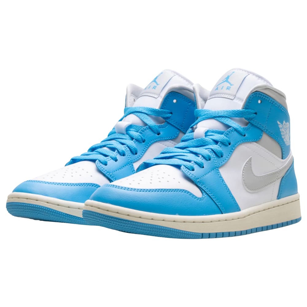 Jordan 1 Mid Dark Powder Blue White Sail Neutral Grey 