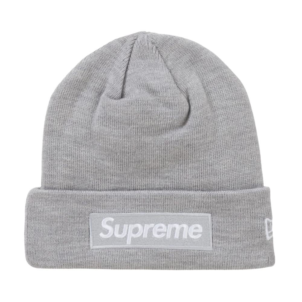 Čiapka Supreme New Era Box Logo Beanie (jeseň/zima 2024) Heather Grey
