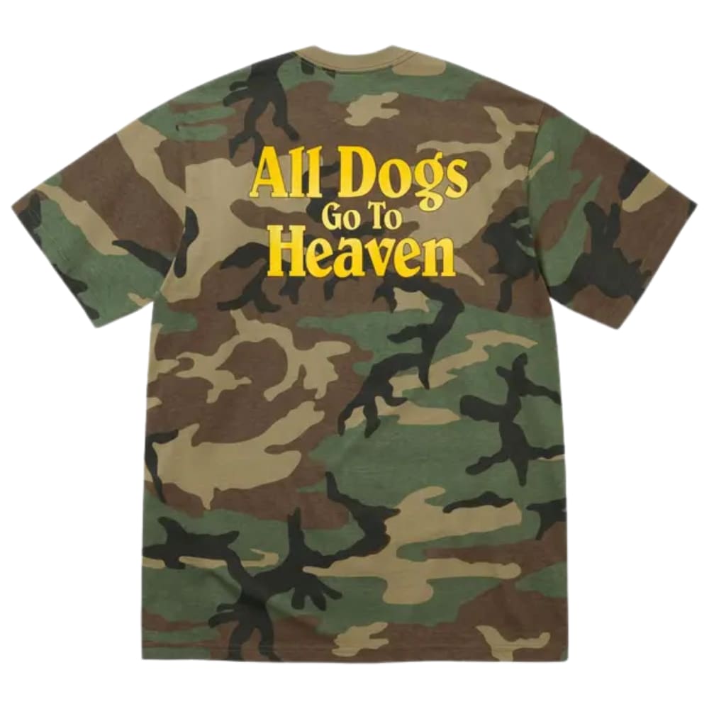 Supreme All Dogs Go To Heaven Tee Woodland Camo