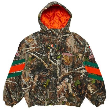 Supreme Mitchell & Ness NCAA Hooded Stadium Jacket Woodland Camo