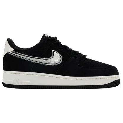 Nike Air Force 1 Low '07 LV8 Black Sail Embroidered Swoosh 