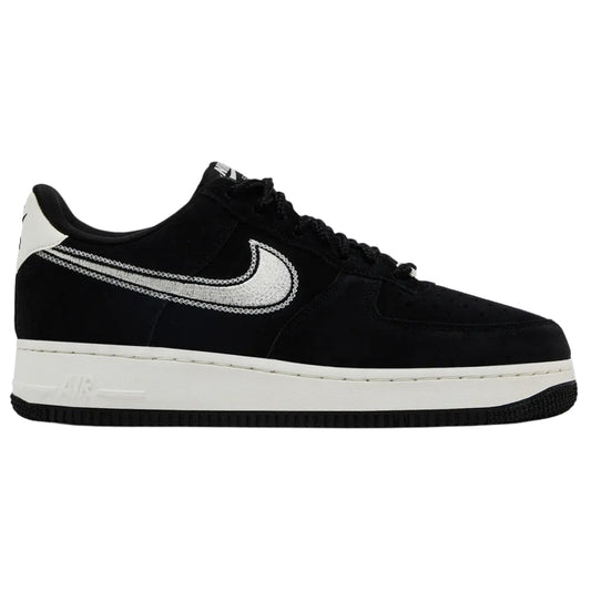 Nike Air Force 1 Low '07 LV8 Black Sail Embroidered Swoosh