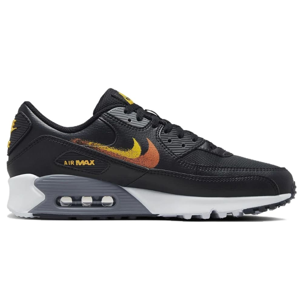 Nike Air Max 90 Spray Paint Swoosh Black University Gold